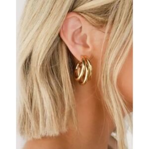 Anthropologie Gold Hoop Earrings